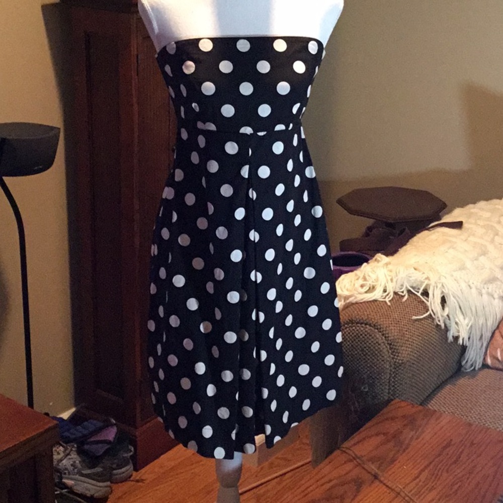 New York & Company black & white polka dot dress